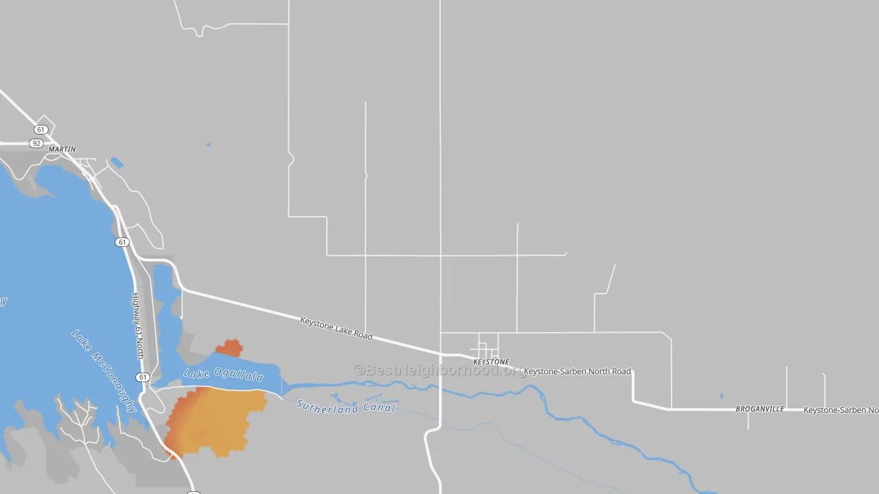 Bike Grade map of 69144, NE