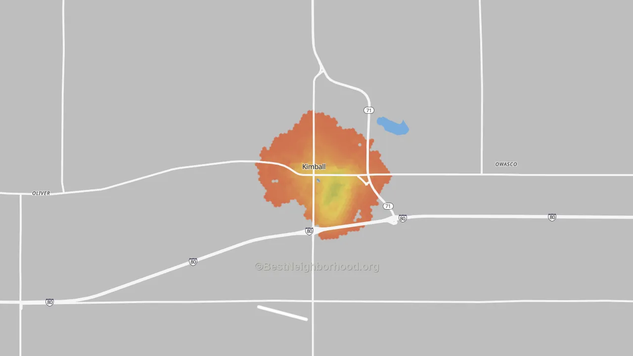 Bike Grade map of 69145, NE