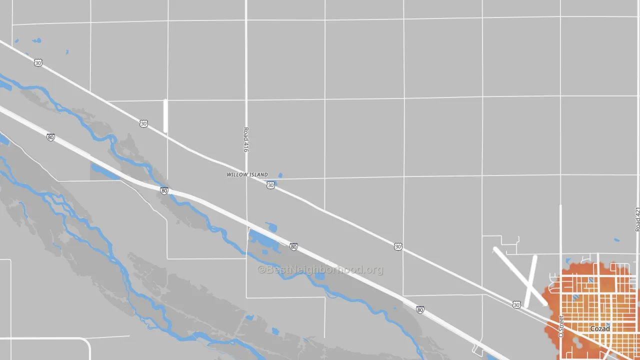 Bike Grade map of 69171, NE