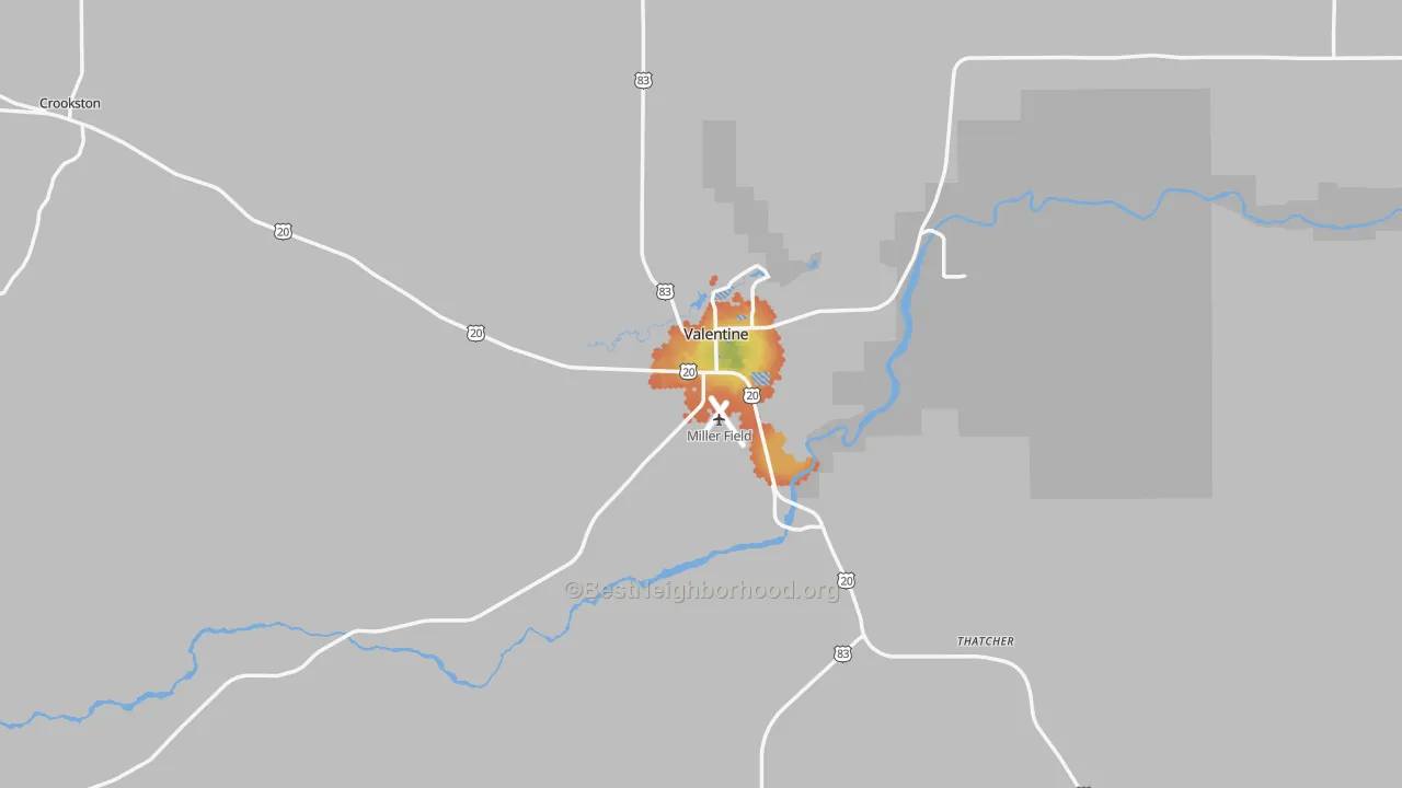 Bike Grade map of 69201, NE