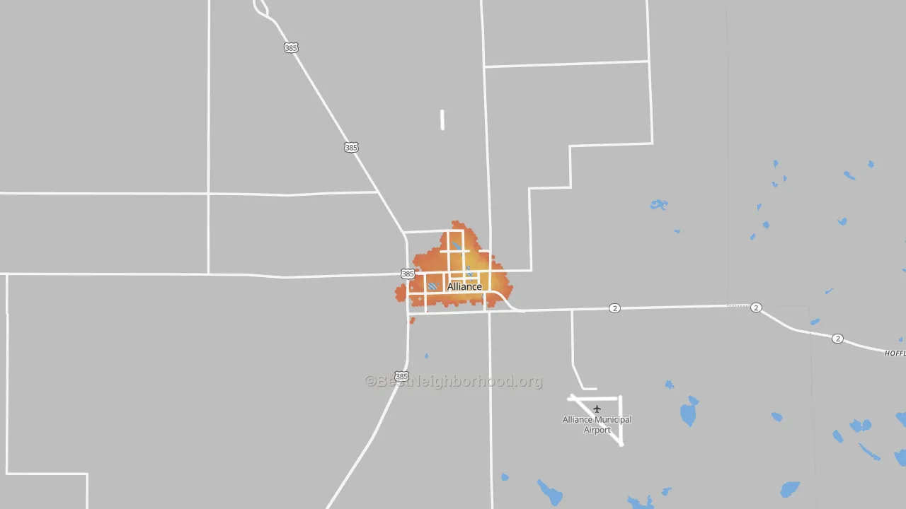 Bike Grade map of 69301, NE