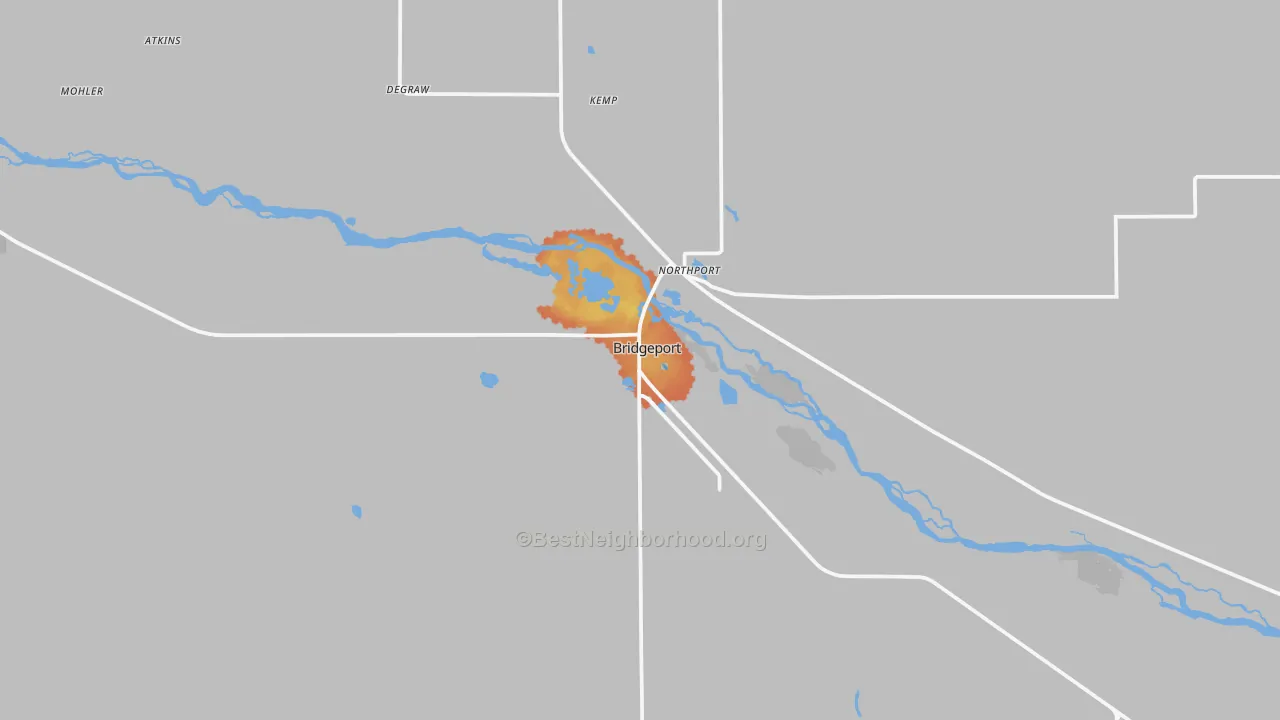 Bike Grade map of 69336, NE