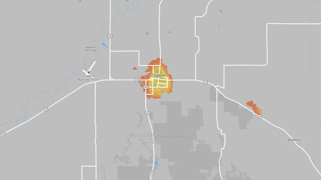 Bike Grade map of 69337, NE