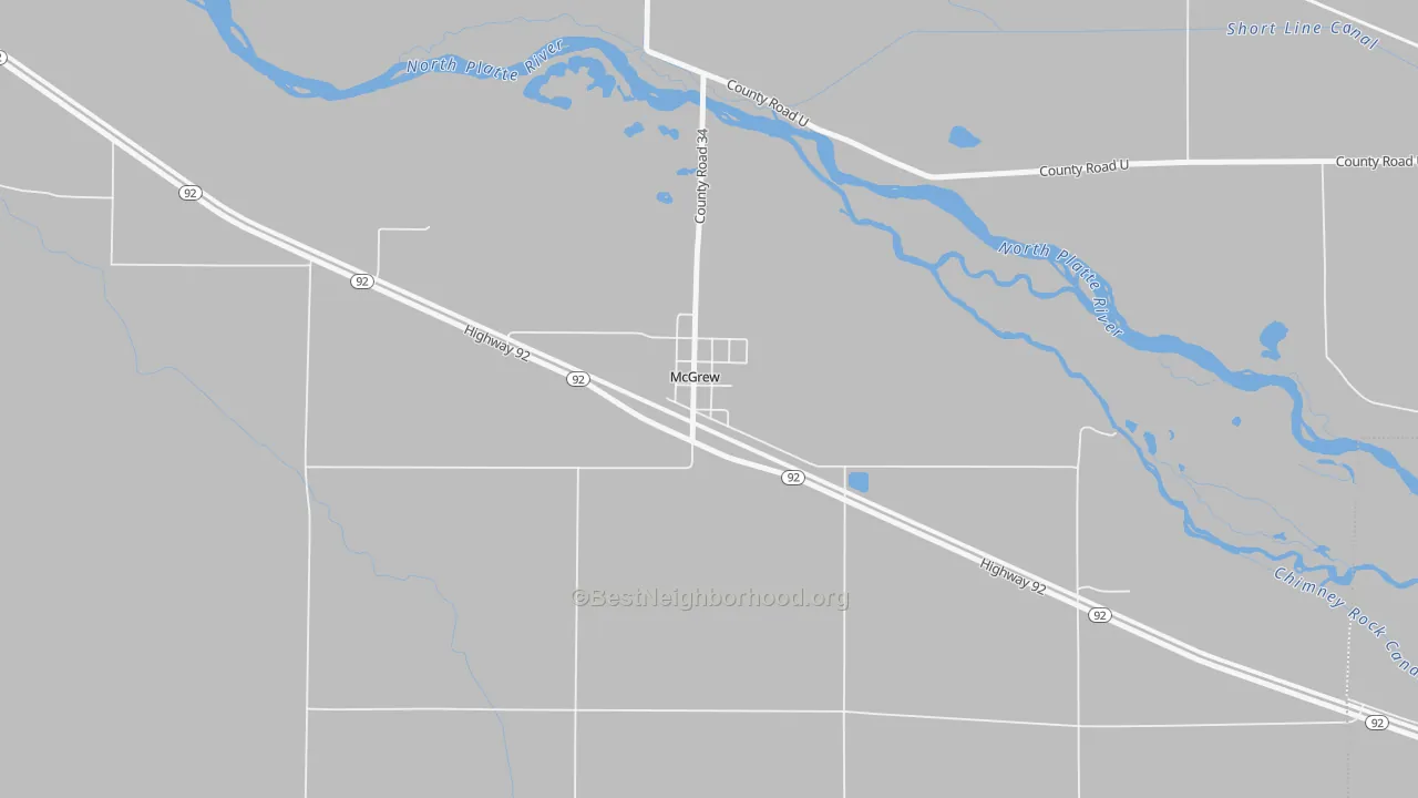 Bike Grade map of 69353, NE