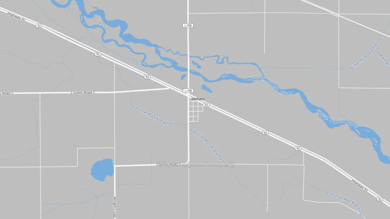 Bike Grade map of 69355, NE