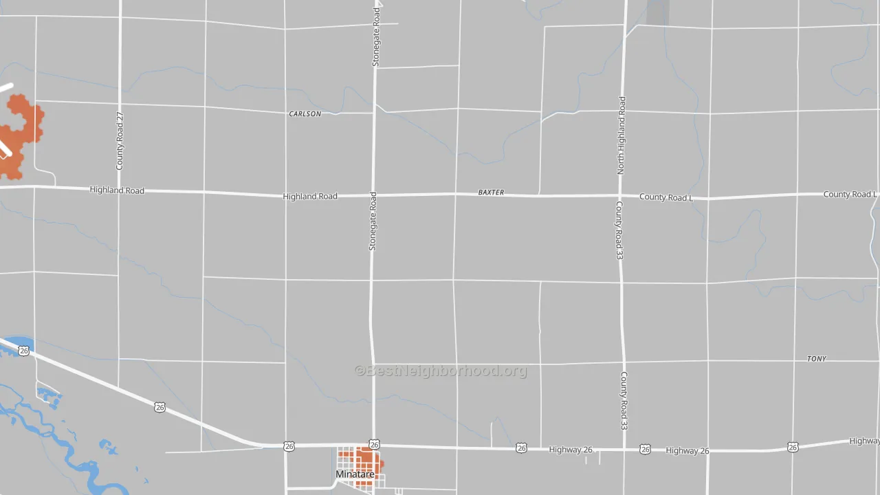 Bike Grade map of 69356, NE