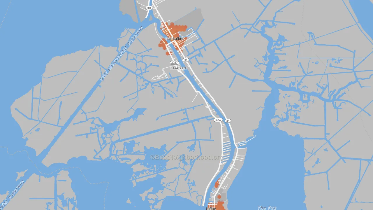 Bike Grade map of 70036, LA