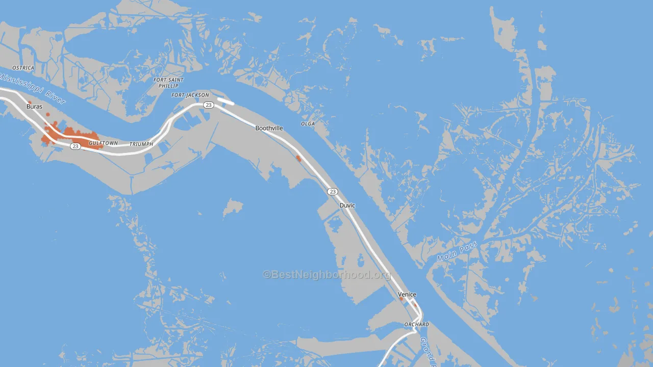 Bike Grade map of 70038, LA