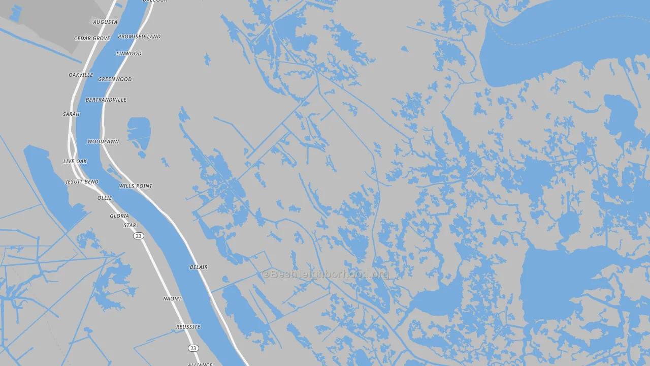 Bike Grade map of 70040, LA