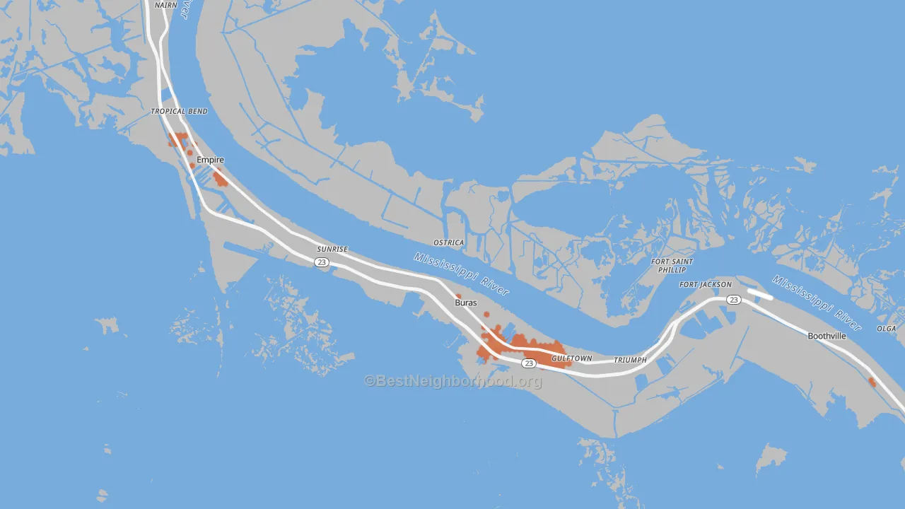Bike Grade map of 70041, LA