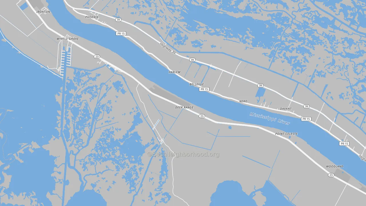 Bike Grade map of 70046, LA