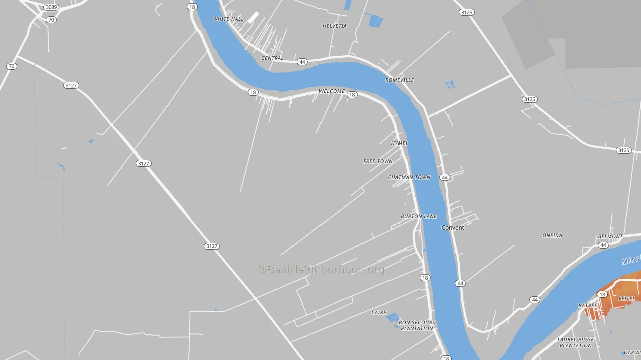 Bike Grade map of 70086, LA