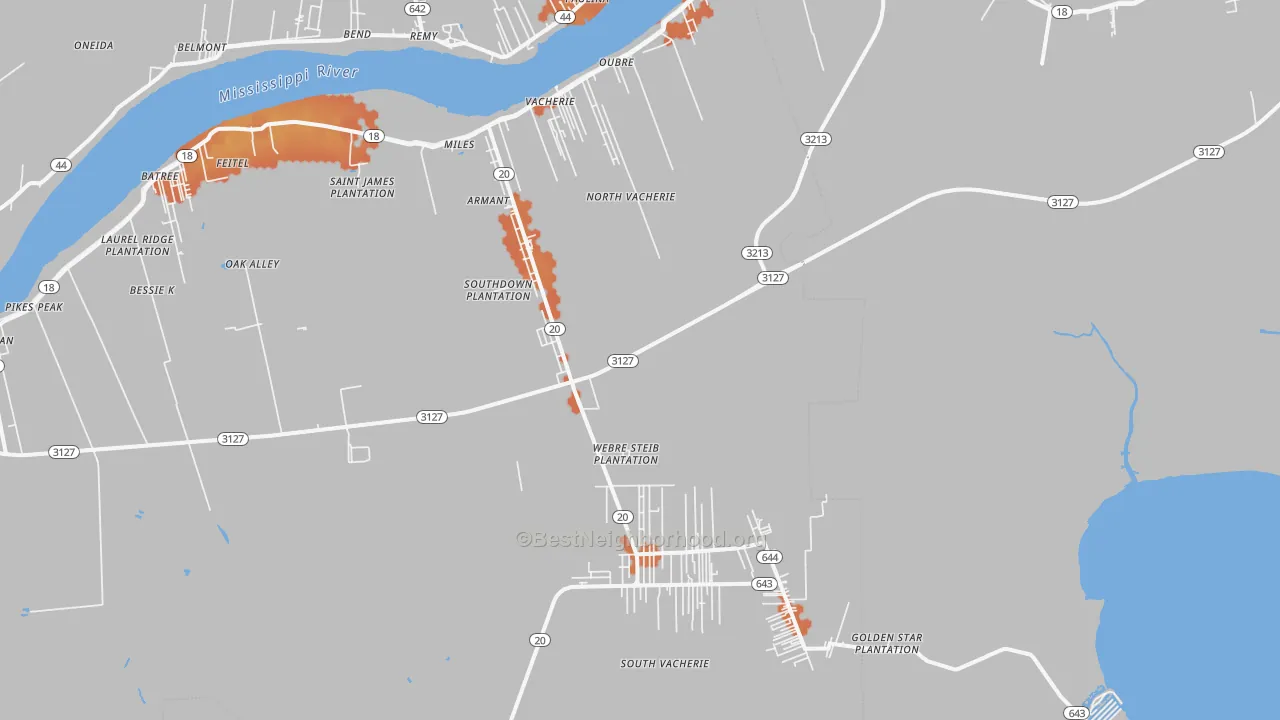 Bike Grade map of 70090, LA