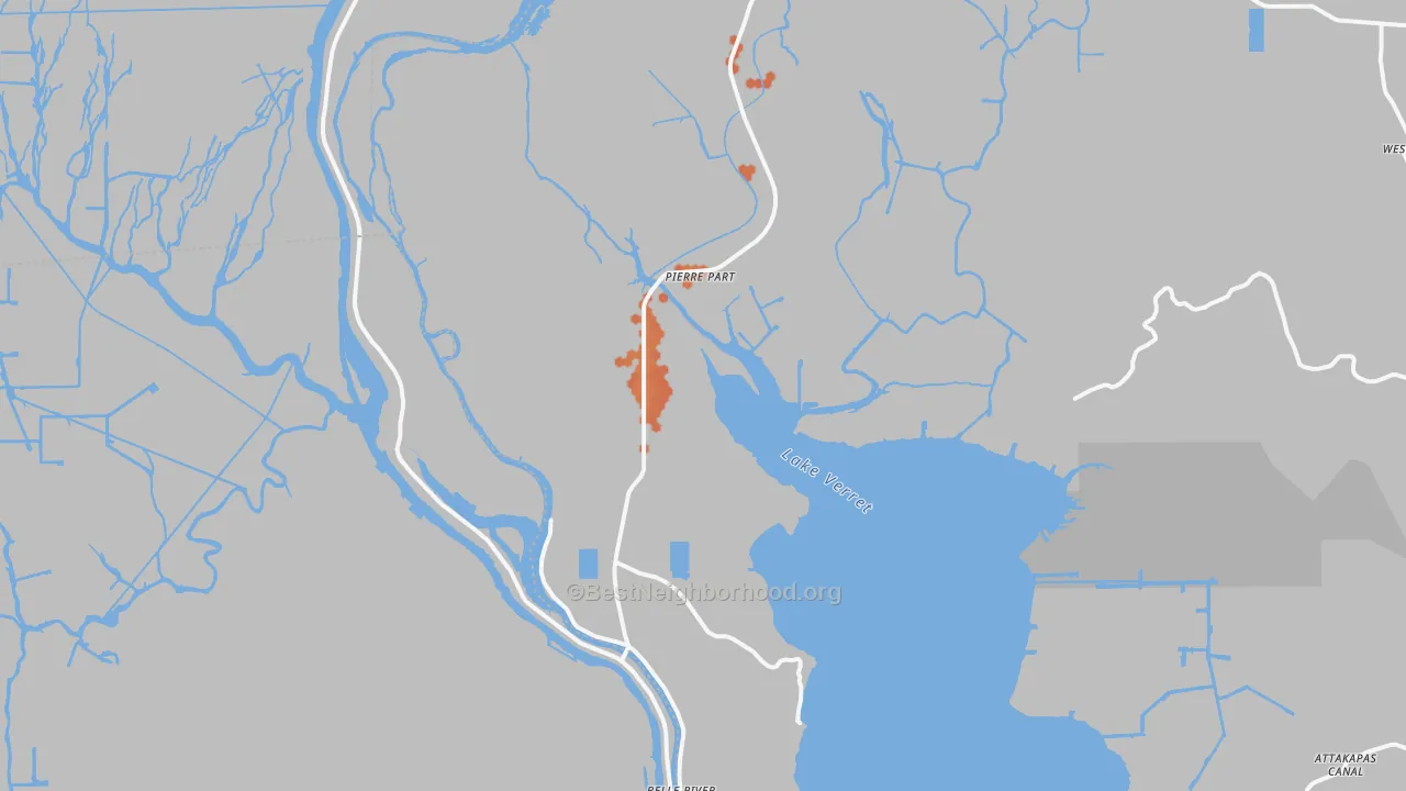 Bike Grade map of 70339, LA