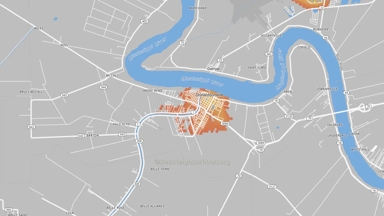 Bike Grade map of 70346, LA