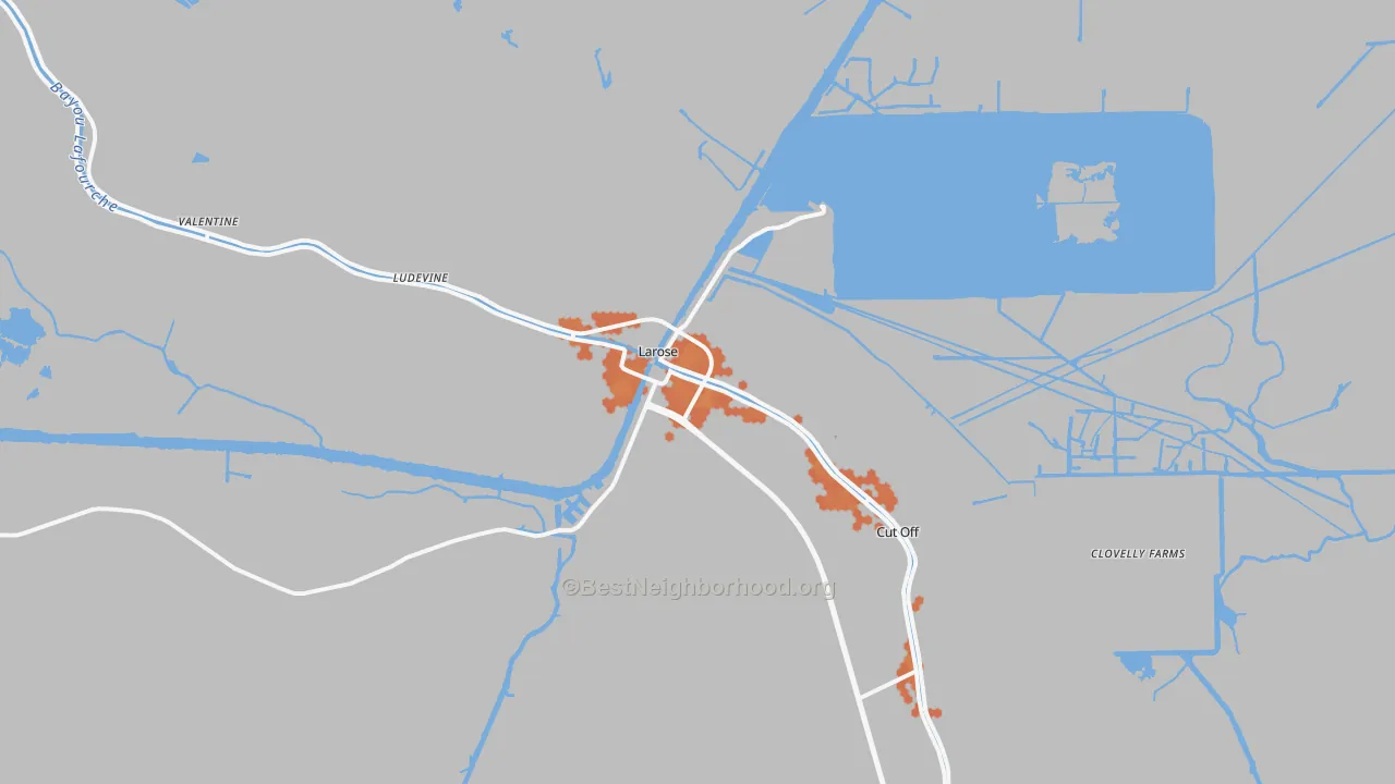 Bike Grade map of 70373, LA