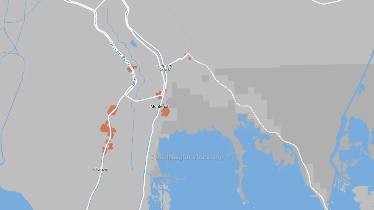 Bike Grade map of 70377, LA