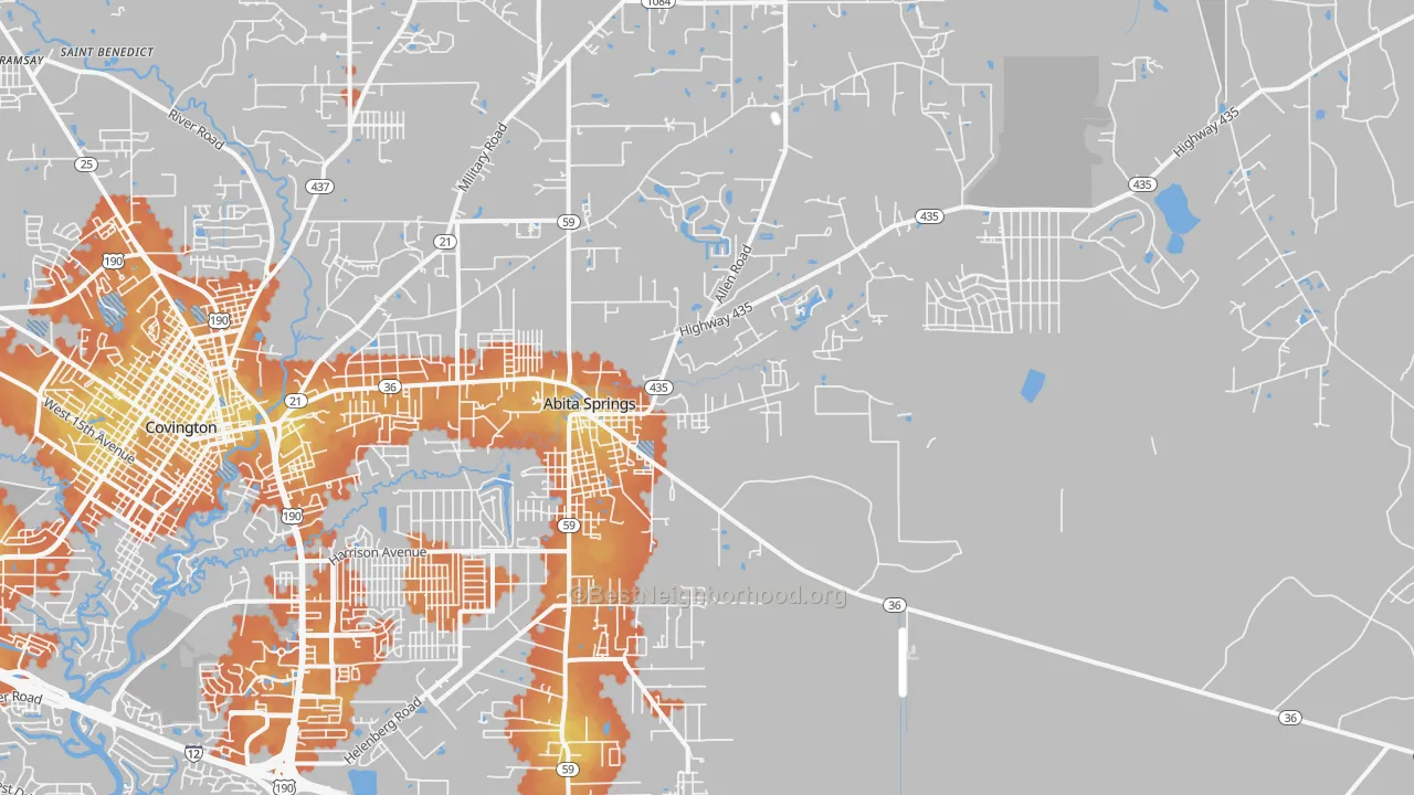 Bike Grade map of 70420, LA