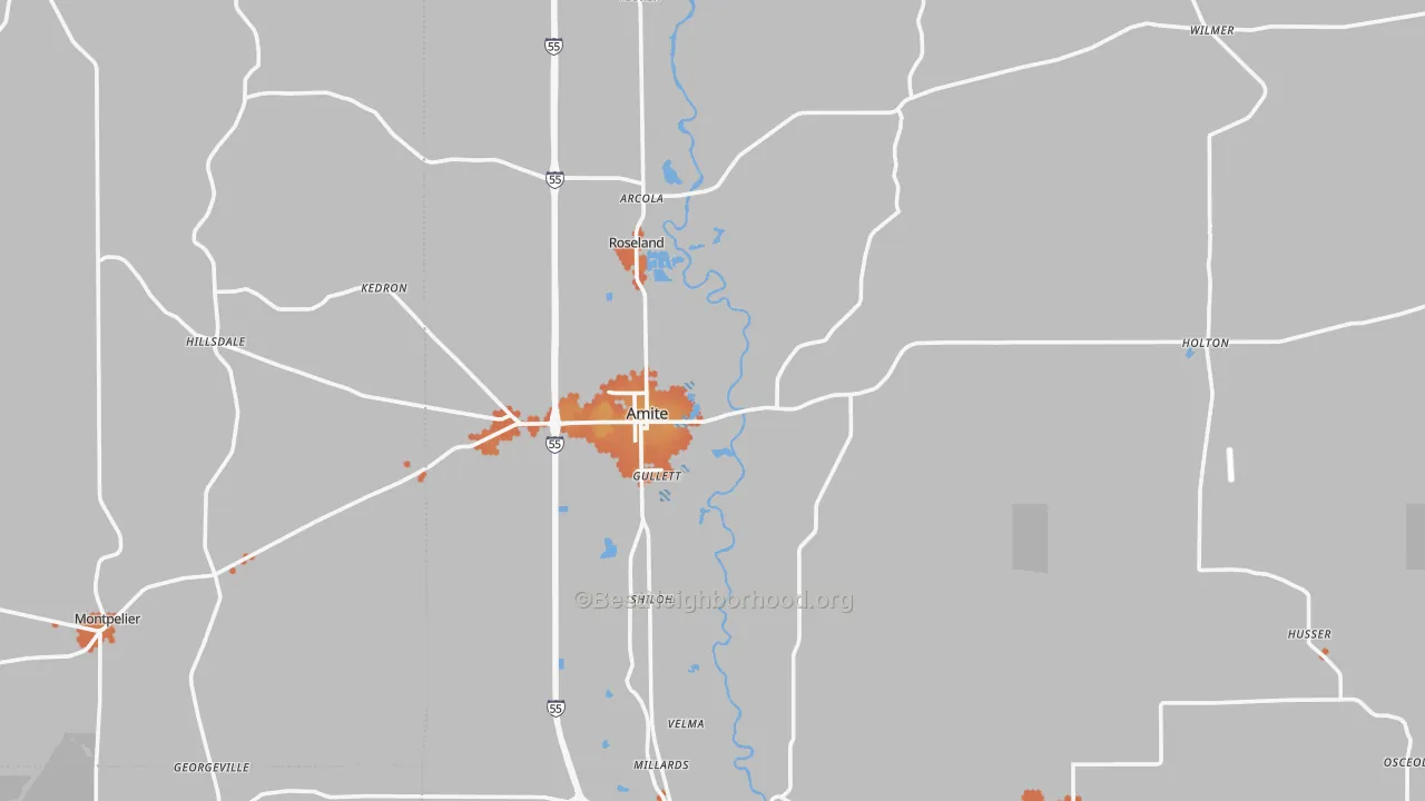 Bike Grade map of 70422, LA