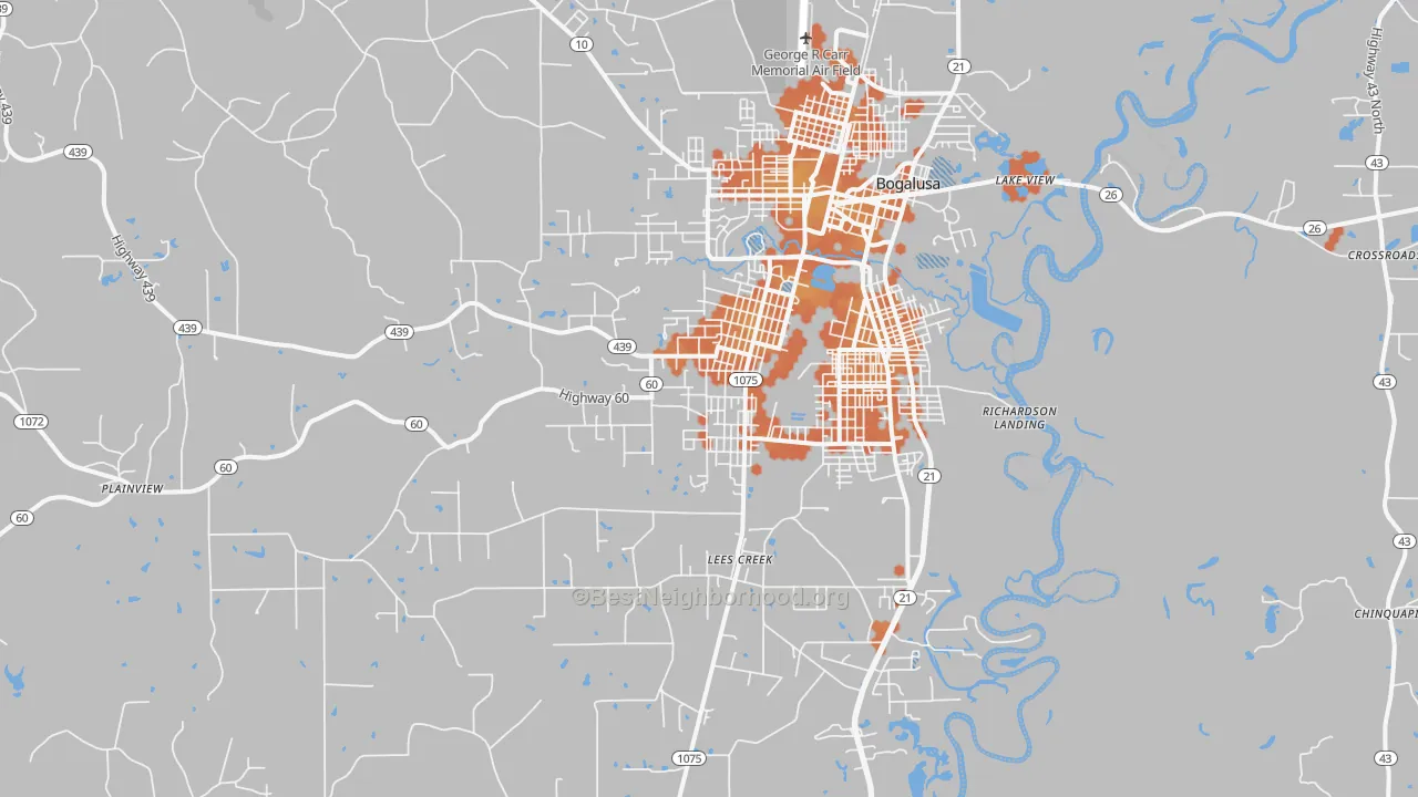 Bike Grade map of 70427, LA
