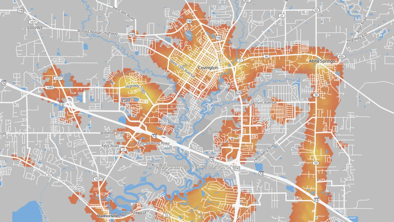 Bike Grade map of 70433, LA