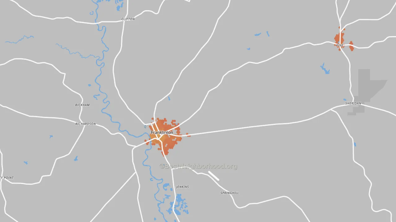 Bike Grade map of 70438, LA