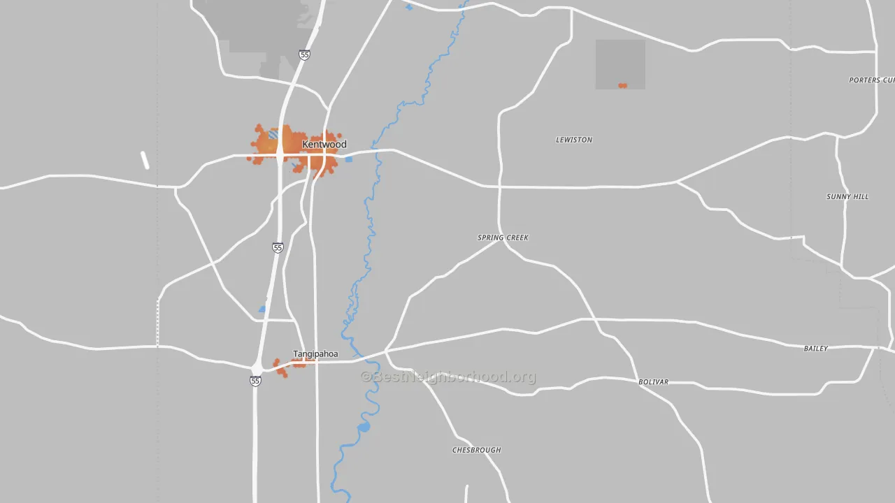 Bike Grade map of 70444, LA