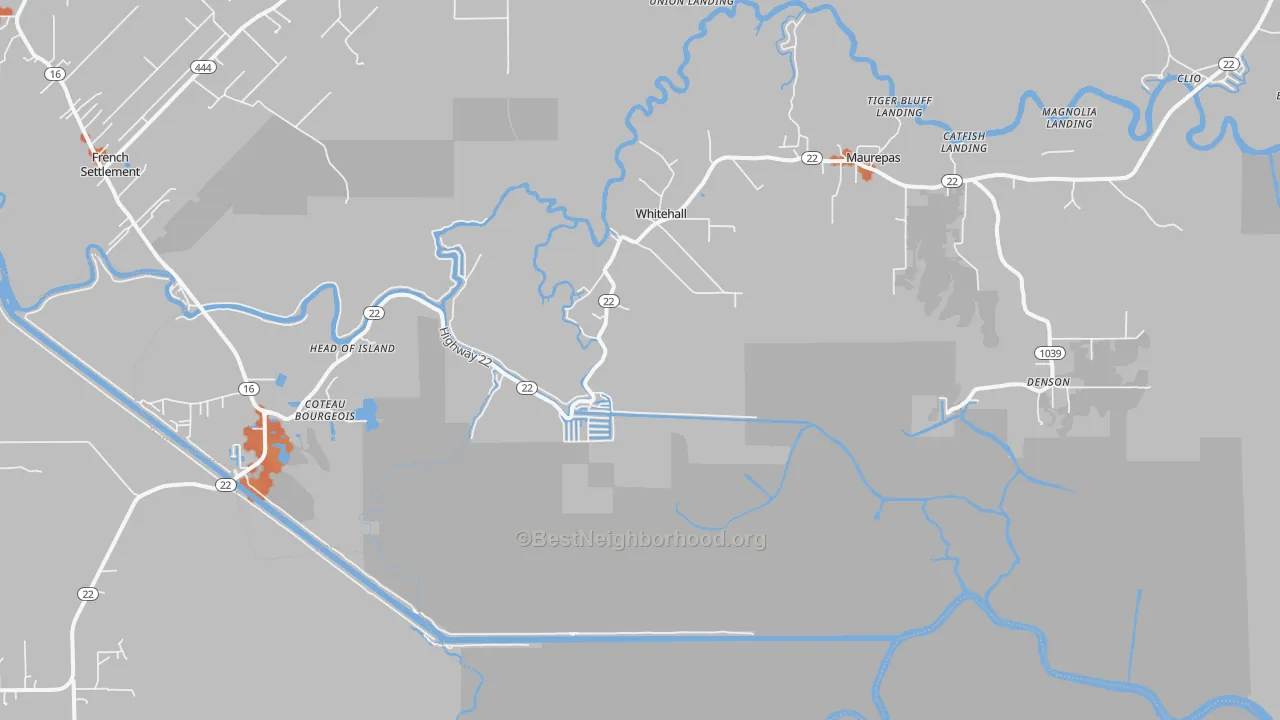 Bike Grade map of 70449, LA