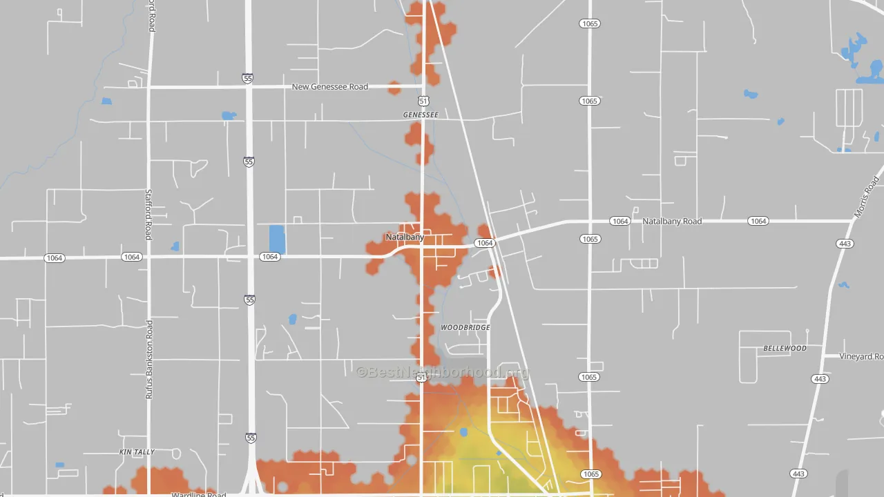 Bike Grade map of 70451, LA