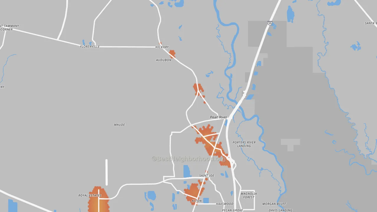 Bike Grade map of 70452, LA