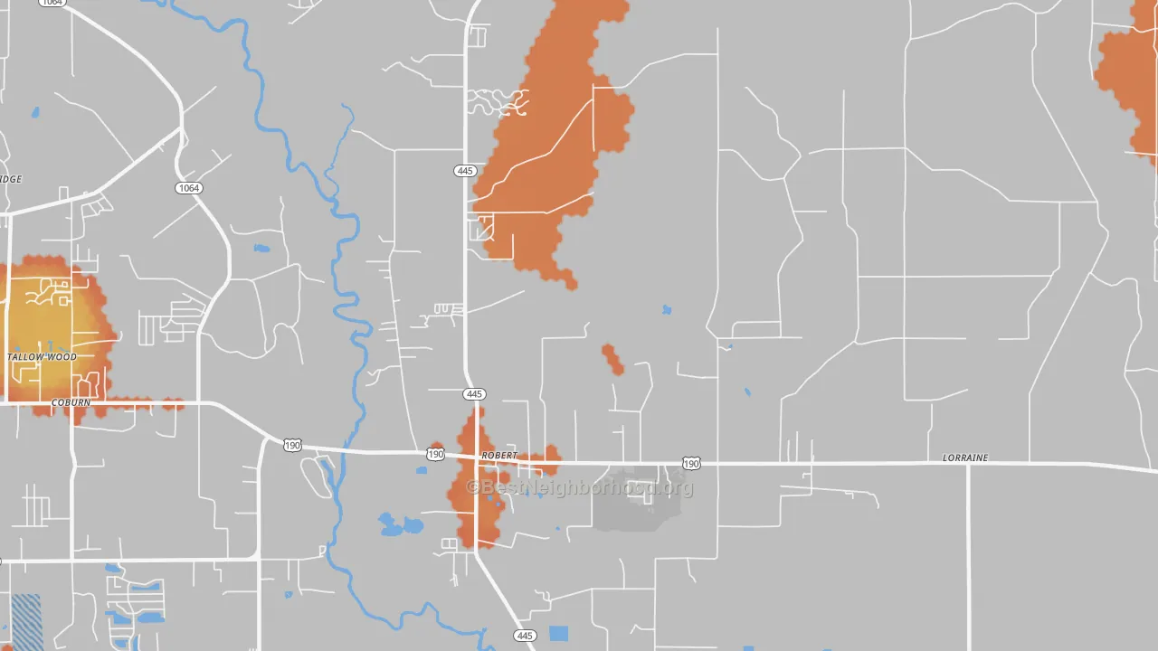 Bike Grade map of 70455, LA