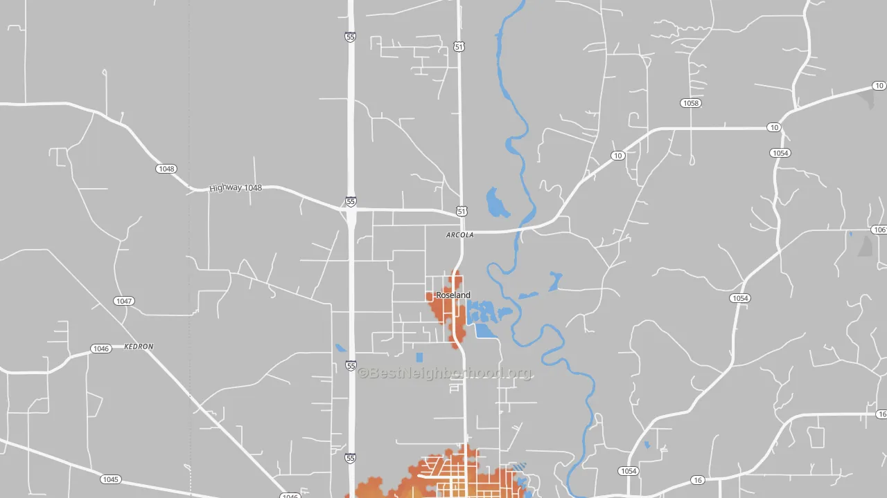 Bike Grade map of 70456, LA