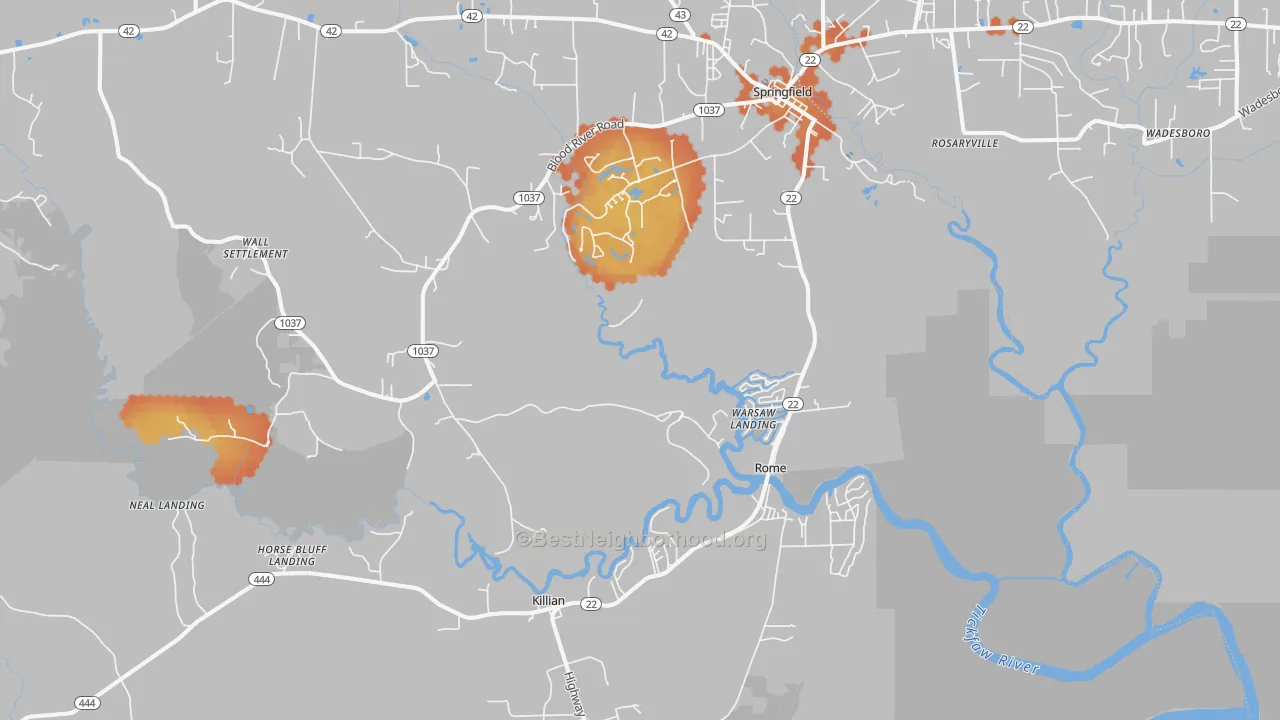 Bike Grade map of 70462, LA