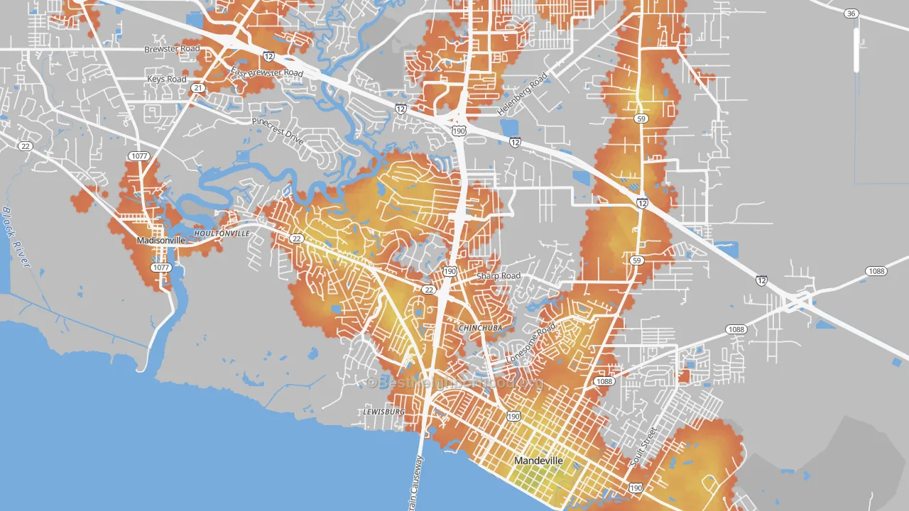 Bike Grade map of 70471, LA