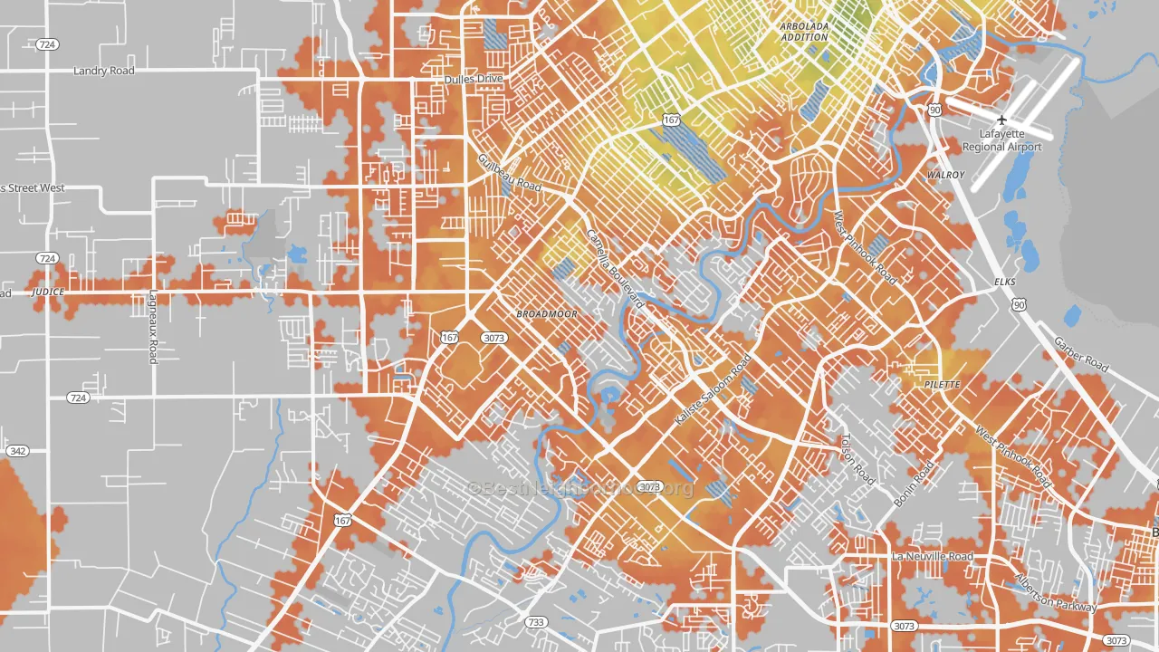 Bike Grade map of 70503, LA