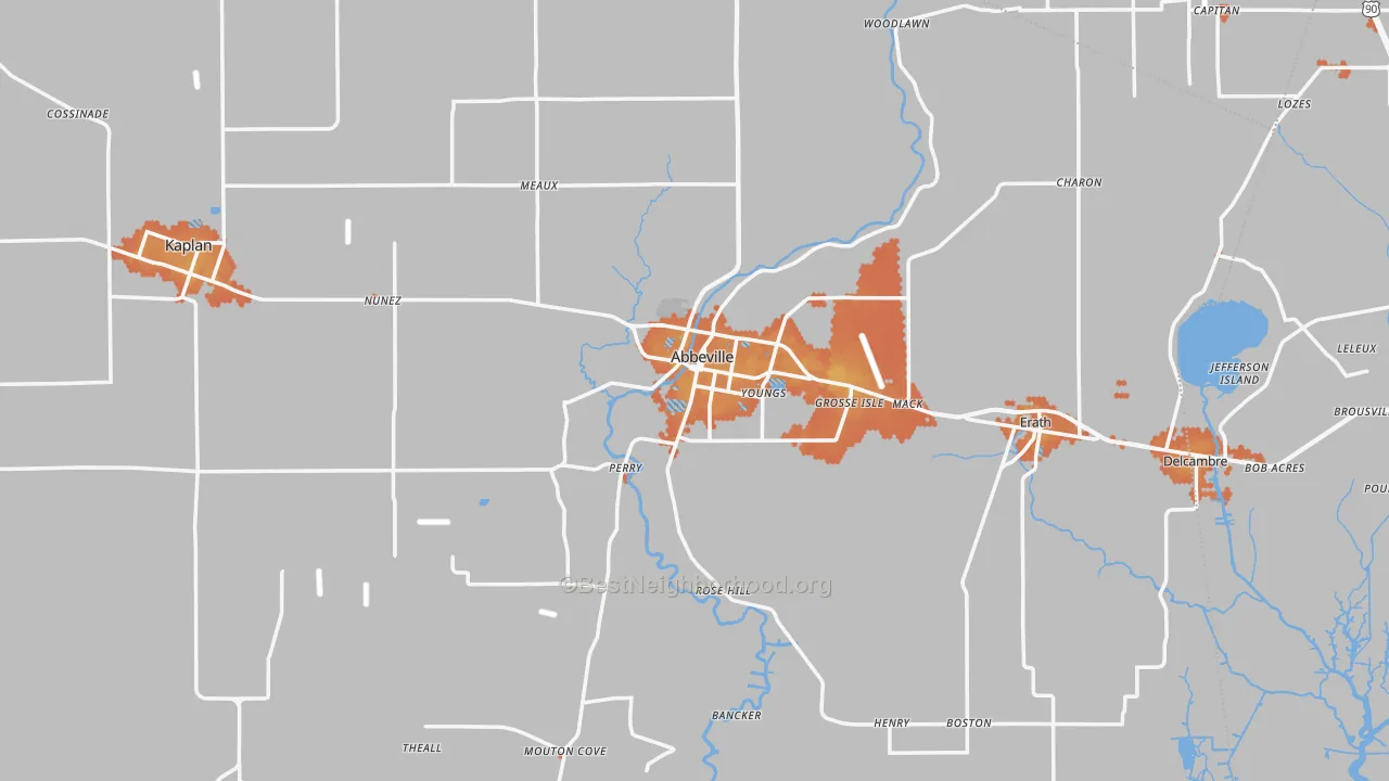 Bike Grade map of 70510, LA
