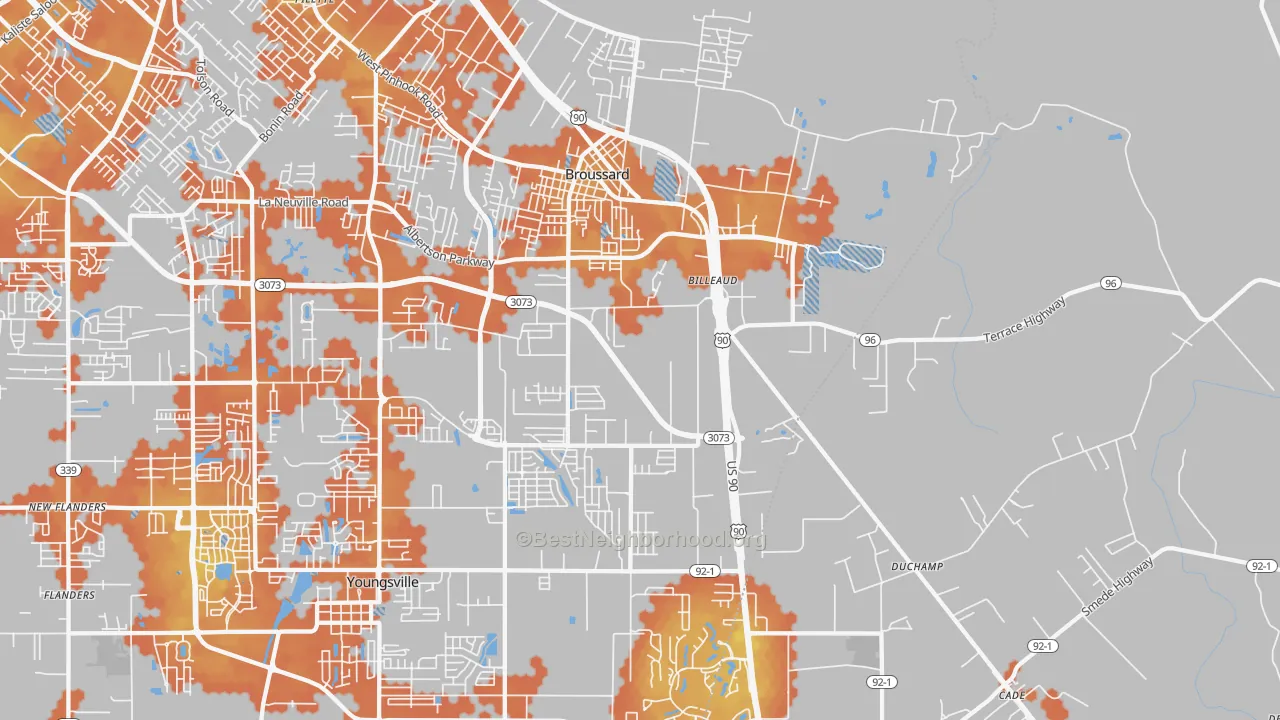 Bike Grade map of 70518, LA