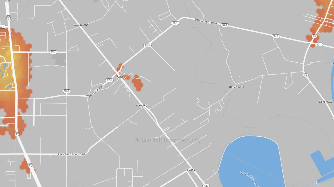 Bike Grade map of 70519, LA