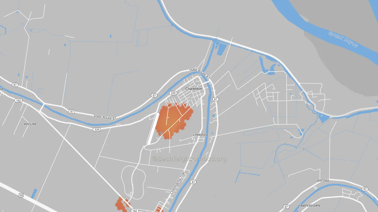 Bike Grade map of 70523, LA