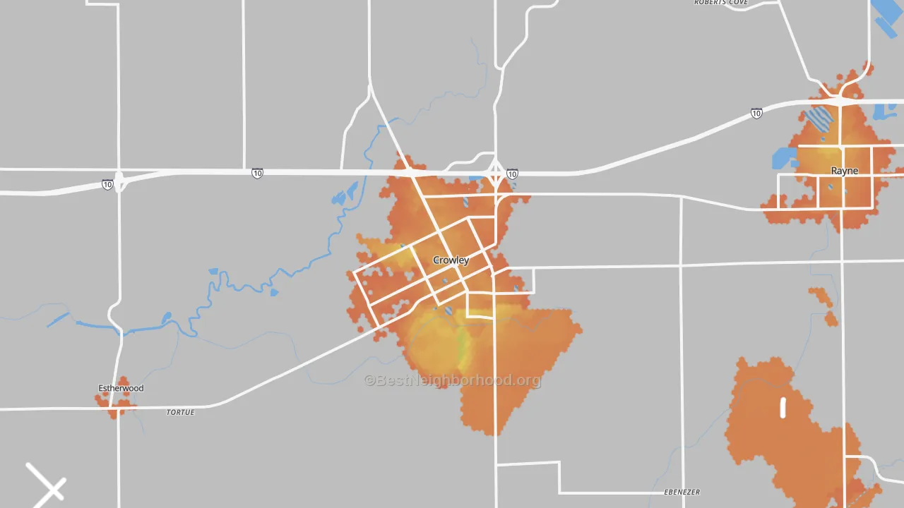 Bike Grade map of 70526, LA