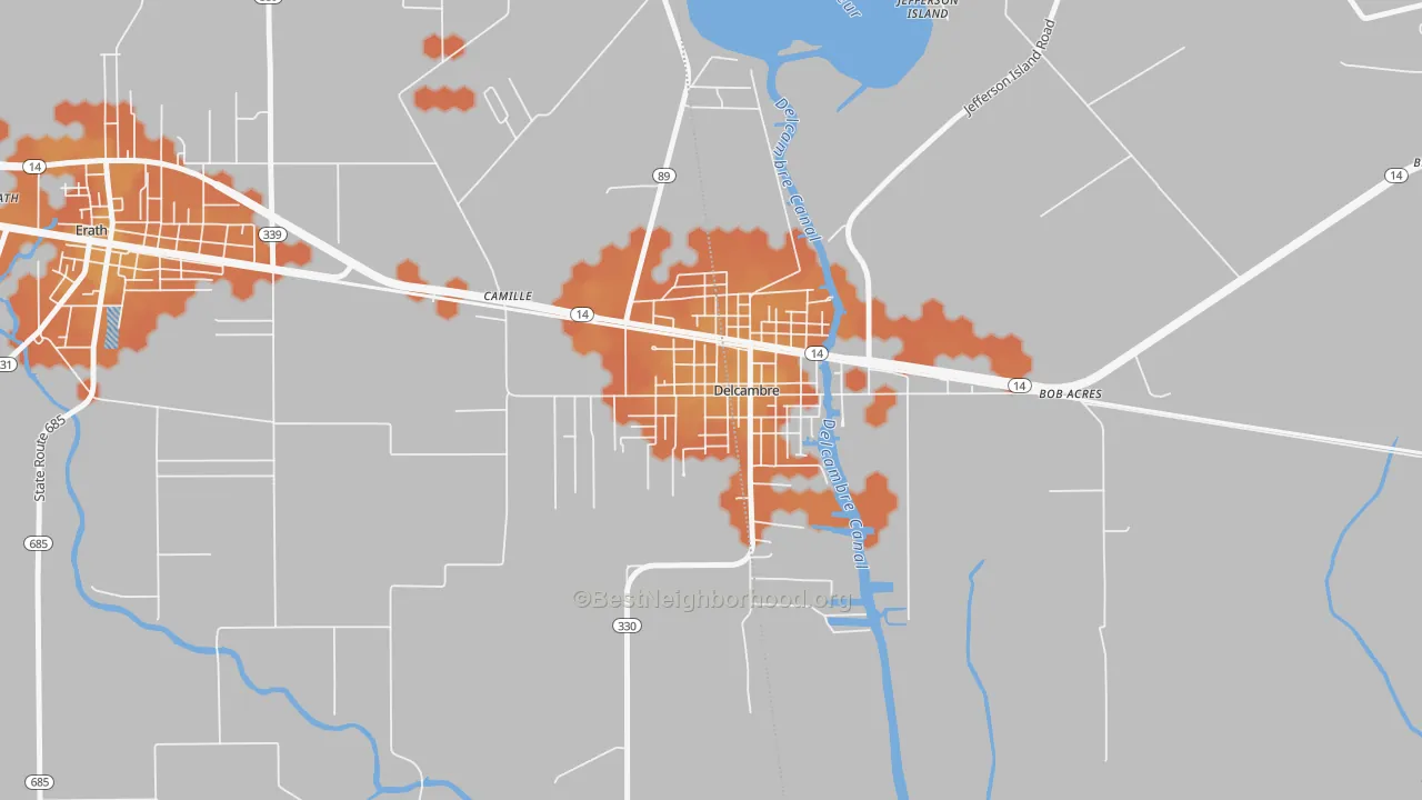 Bike Grade map of 70528, LA