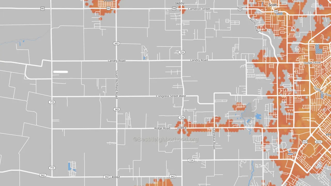 Bike Grade map of 70529, LA