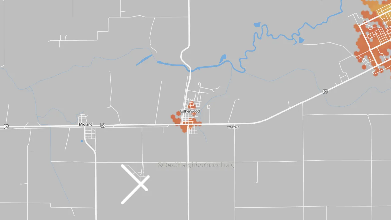 Bike Grade map of 70534, LA