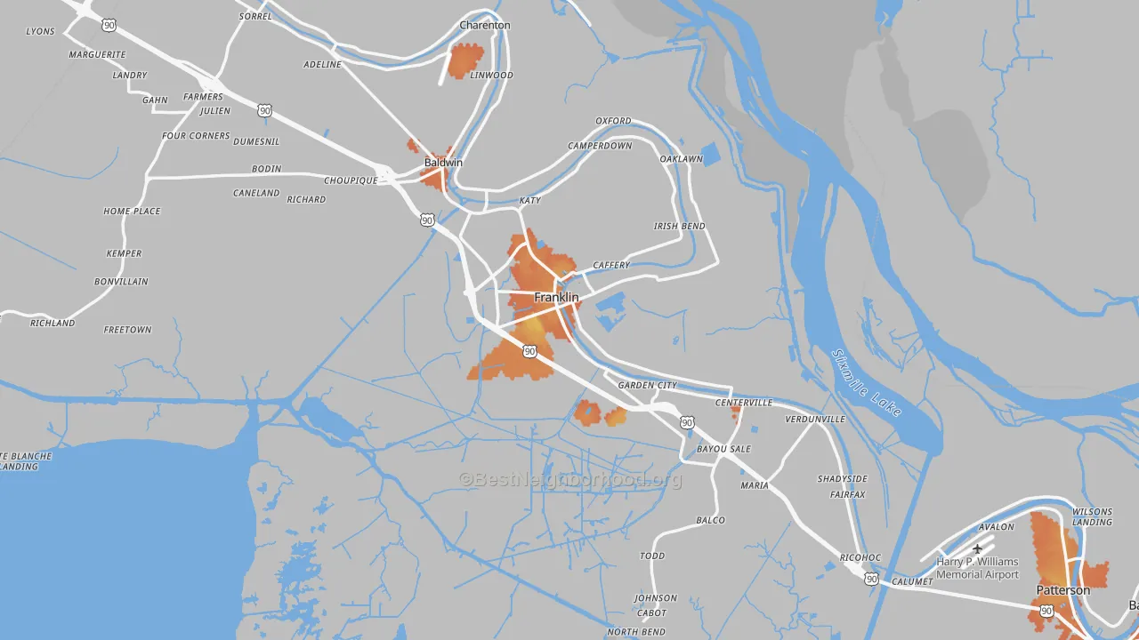 Bike Grade map of 70538, LA