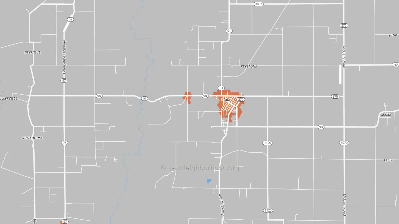 Bike Grade map of 70543, LA