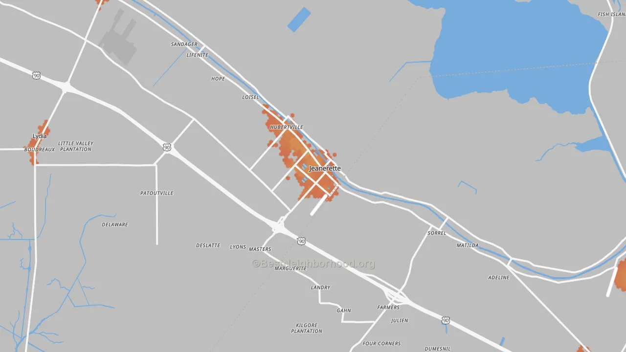 Bike Grade map of 70544, LA