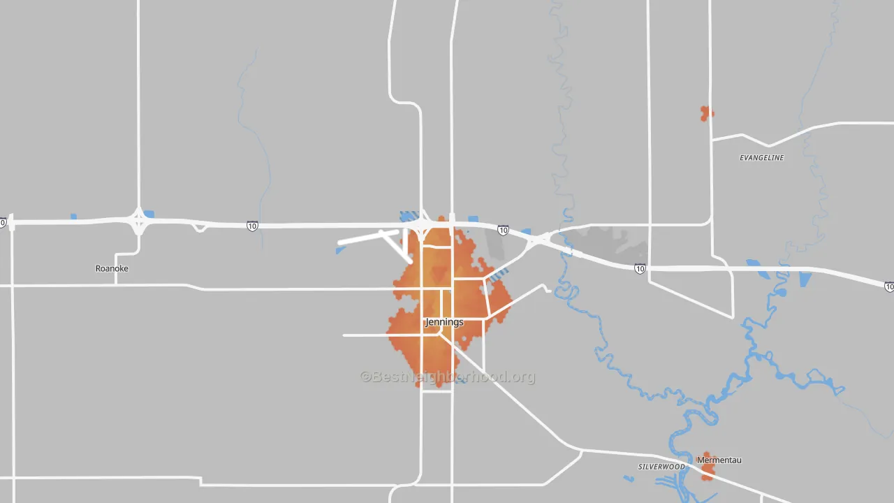Bike Grade map of 70546, LA