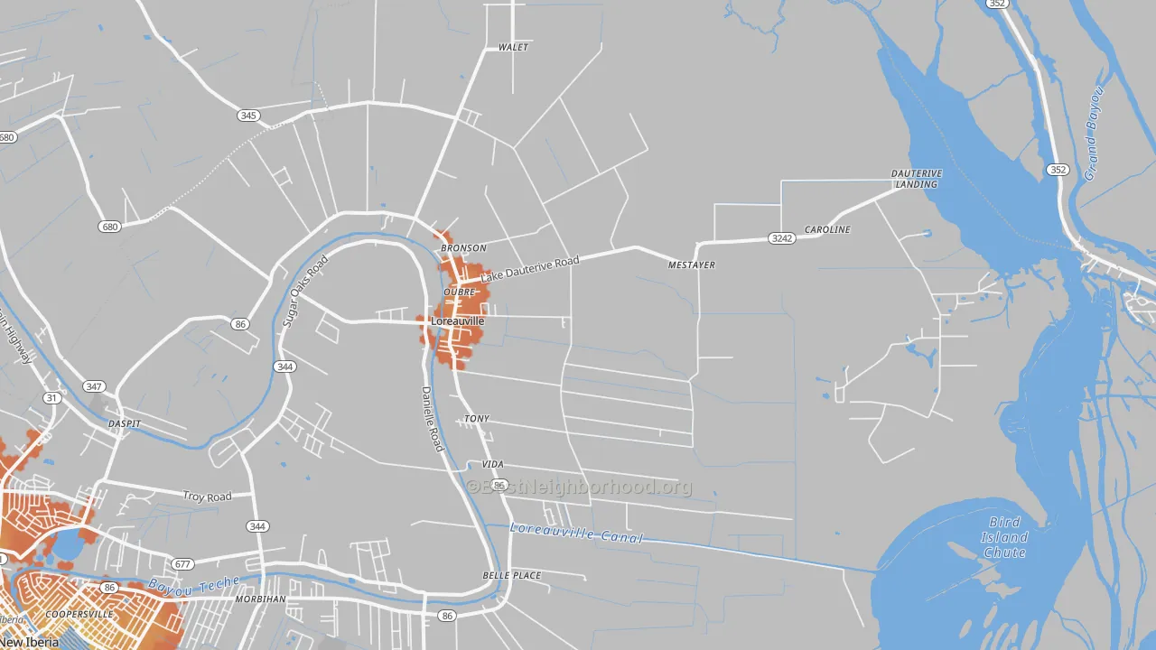 Bike Grade map of 70552, LA