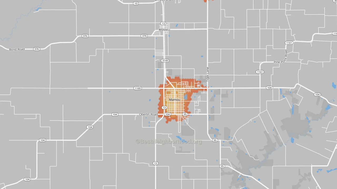 Bike Grade map of 70554, LA