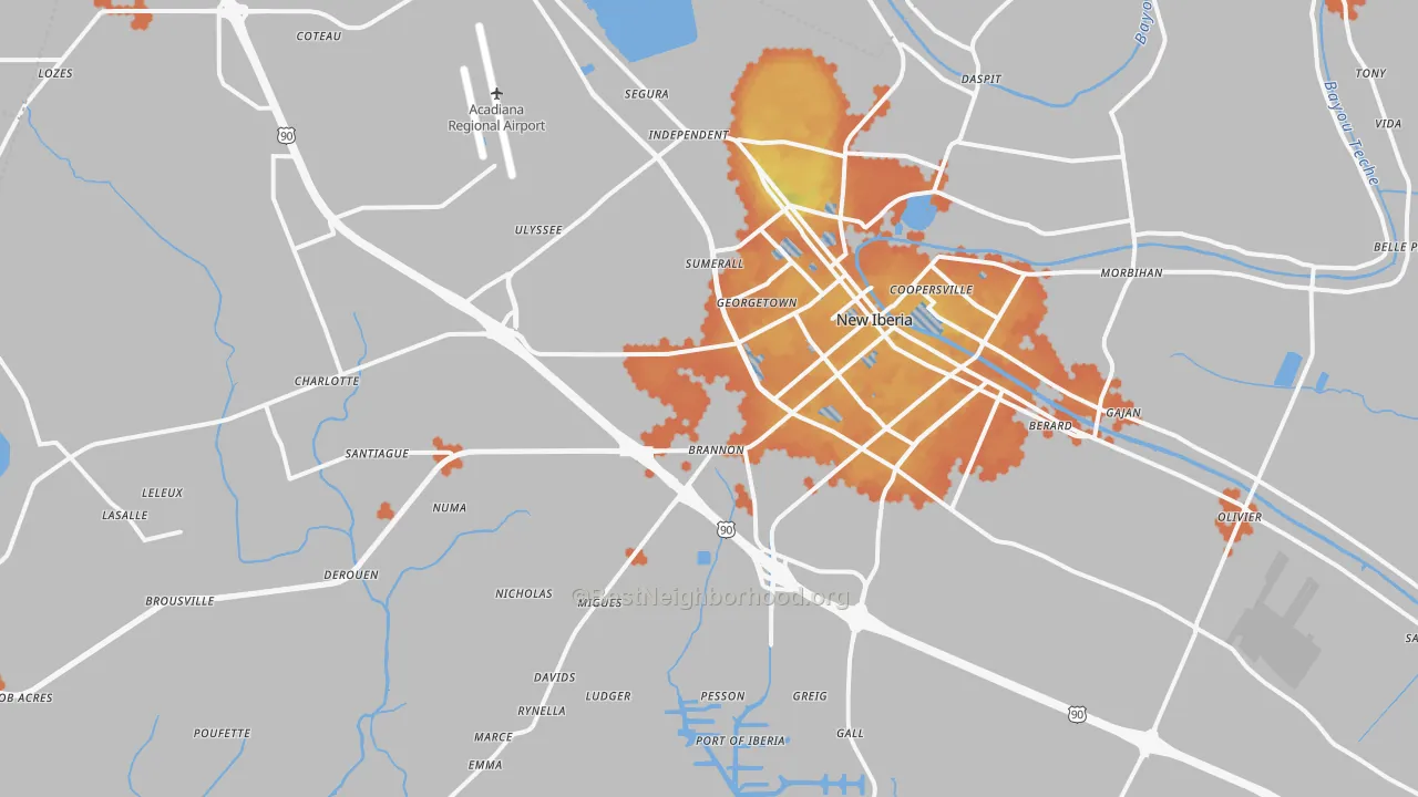 Bike Grade map of 70560, LA
